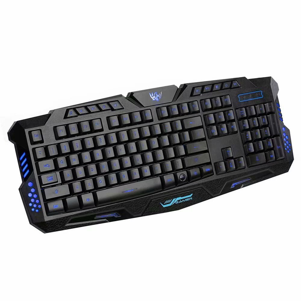 A877 114Key LED Backlit Wired USB Gaming Keyboard Black