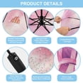 thumbnail image 4 of 21" Inch Auto Open Close Folding Umbrella Windproof Waterproof Full Print 8-Rib Compact Travel Umbrella for Rainy Days Pastel Pink Galaxy, 4 of 8