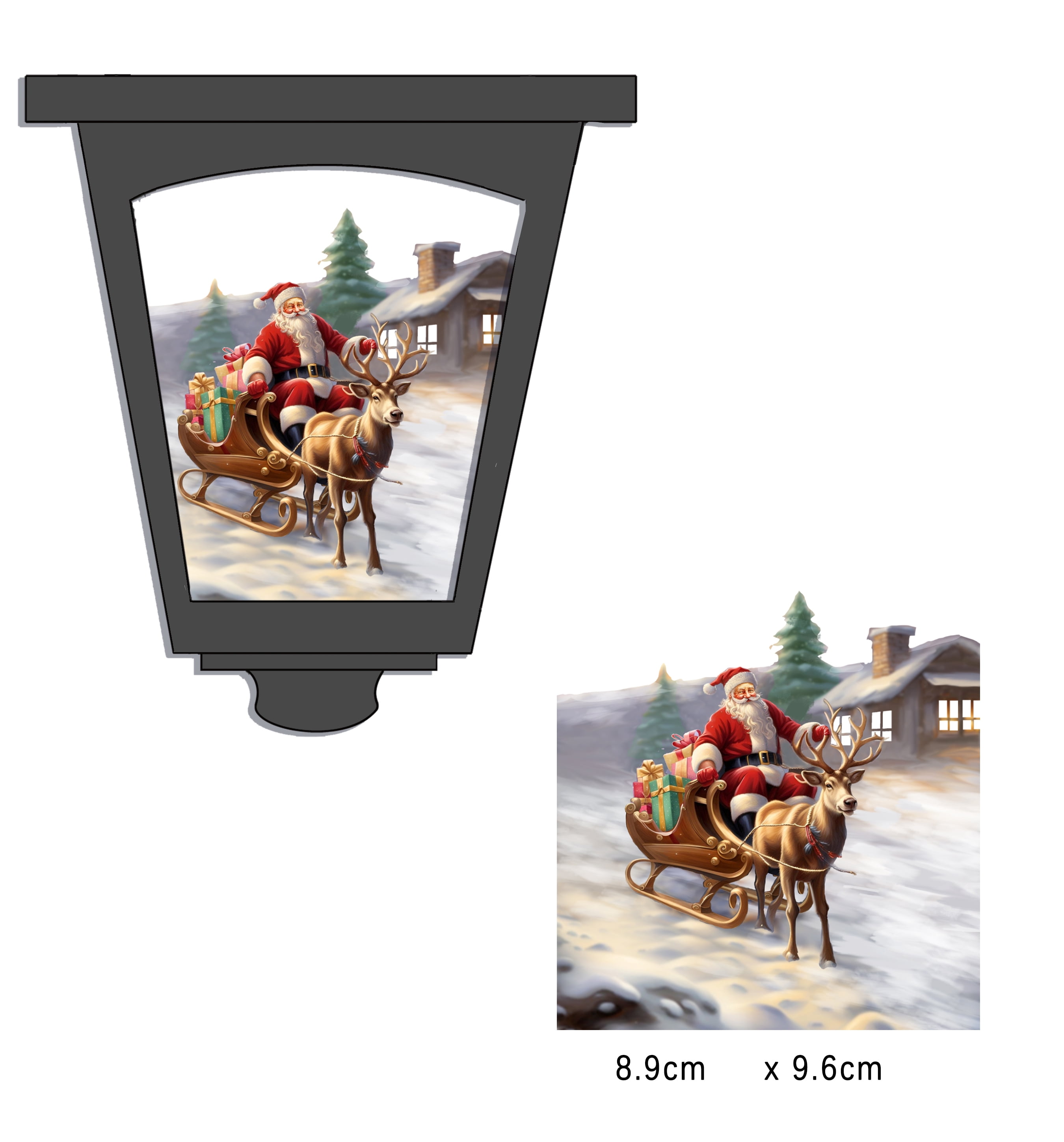 2-Pack Christmas Solar Post Lights, Santa & Reindeer, Waterproof Outdoor Holiday Decor for Garden, Pathway, Lawn