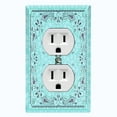 thumbnail image 1 of Metal Light Switch Plate Cover Teal Paisley Bandana Spotted Tile Pattern TIL084, 1 of 1