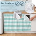 thumbnail image 5 of Aqua Striped Sink Skirt 10"W x 11"L, Dustproof Under Sink Curtain Skirt for Bathroom Kitchen, Rustic Farmhouse Stripes Adhesive Short Vanity Curtains Cover for Laundry Room Closet Shoe Rack, 5 of 8