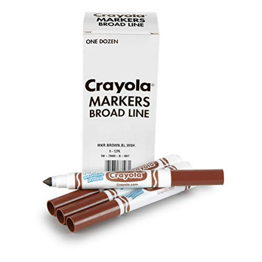 Crayola Brown Washable Markers, Broad Line Markers, 12 Count Walmart