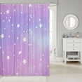 thumbnail image 2 of Manfei Sparkling Stars Print Shower Curtain 72Wx84L,Gradient Lavender Galaxy Bathroom Shower Curtain, 2 of 5