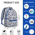 thumbnail image 2 of Artistic Rustic Style School Backpack with Symmetrical Tribal Patterns, Durable Oxford Cloth, Adjustable Straps, Breathable Foam Padding for Student and Student, Great for Sports and Camping, 2 of 5