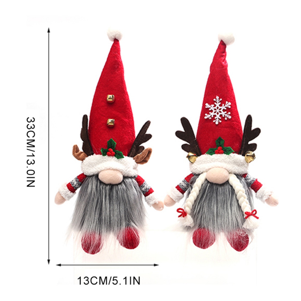 2Pack Reindeer Christmas Gnomes Plush with Bell & Lighted, Handmade Swedish Tomte Santa Scandinavian Figurine Nordic Plush Elf Doll Ornaments Home Decor Gifts - image 4 of 10