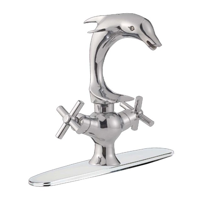 Chrome Dolphin Faucet Single Hole Widespread Plate | Renovator's Supply