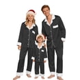 thumbnail image 4 of LEKODE Matching Pajamas for Couples Long Sleeve Pajama Set for Women Button Up Pajamas for Women Silk Pajamas for Girls Ruffle Pajama Set Womens Silk Pajamas Set Women’s Pajamas Black (Mom)xl, 4 of 6