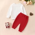 thumbnail image 3 of GYRATEDREAM Toddler Baby Girl Clothes Long Sleeve Letter Print Crewneck Sweatshirt Jogger Pants Newborn Spring Outfit, 3 of 7