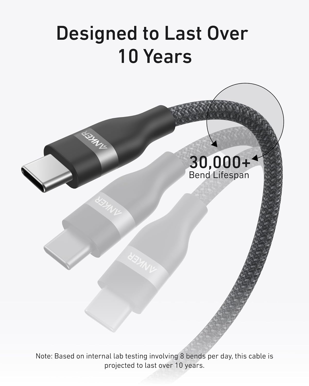 Anker Nano USB C Cable, 240W Flexible Multi-Color Braided Cord, Fast Charging Type C Charger, compatible for iPhone 17 Series, MacBook Pro and More (Black, 6ft)
