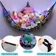 thumbnail image 5 of UniMall Stuffed Animals Net or Hammock Kids Toy Storage Organizer with LED Light Hanging Corner Stuffed Animals Holder Kids Girls Room Decor,Black,XLarge (Pack of 1), 5 of 13