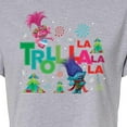 thumbnail image 3 of Trolls Movie - Christmas - Troll La La La La - Poppy & Branch - Juniors Cropped Cotton Blend T-Shirt, 3 of 5