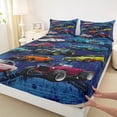 thumbnail image 3 of Feelyou Sport Car Boys Twin Sheet Sets, Cartoon Rustic Truck Bedding, 3 Pieces, 3 of 7