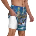 thumbnail image 2 of Sigee Christmas Tree Print Mens Swim Trunks with Compression Liner Quick Dry Swim Stretch Beach Shorts with Pockets,S-3XL, 2 of 7