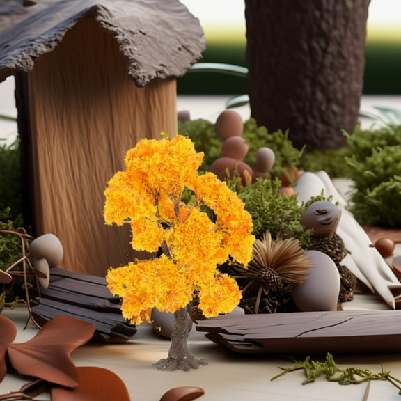 HAMPPLIES Miniature Tree Thanksgiving Door Decorations Multi Iron Wire Diorama Decoration 1Pcs