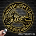 thumbnail image 4 of Craftnamesign Custom Motorcycle Metal Wall Art Light, Custom Name Sign Home Decor, 4 of 5