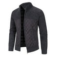 thumbnail image 4 of UTTOASFAY Mens Zip Up Knitted Cardigan Thick Sweater Stand Collar Fleece Lined Warm Black 10(XL), 4 of 8