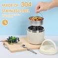 thumbnail image 4 of Wekvgz 1200ml Food Flask Stainless Steel Insulated Food Jar 2 Layer Hot Food Container with Folding Spoon Portable Thermal Food Jar Vacuum Thermal Food Container for School Office, 4 of 10