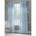 thumbnail image 4 of Light Blue Sheer Curtains 84 Inch Length 2 Panels Set, Modern Abstract Art Ombre Striped Voile Window Treatment Rod Pocket Curtains Sheers Drapes for Bedroom/Living Room/Kitchen 52"x84"x2, 4 of 7