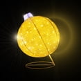 thumbnail image 3 of Esfera Gigante  Navideña Dorada De Tela Cn Luces Led 77cm Base Metal, 3 of 5