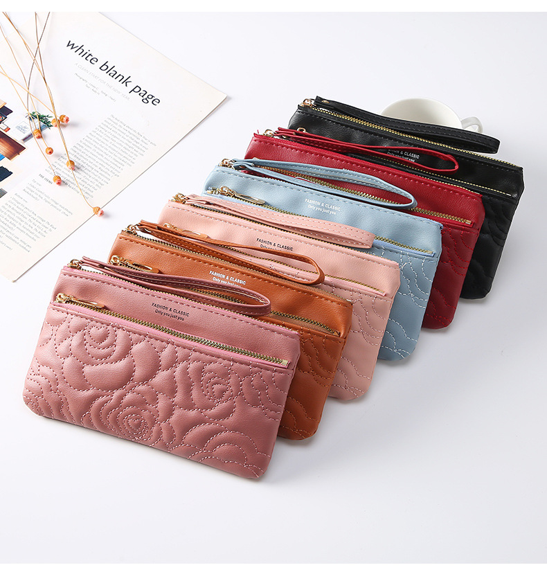 Mini Portefeuille Porte-monnaie Avec Fermeture éclair Et Anneau Porte-clés - Unisexe, Compact Et Tendance, Plusieurs Couleurs - 5