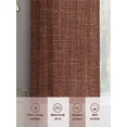 thumbnail image 6 of Sheer Curtains 84 Inches Long 2 Panels, Vintage Dark Brown Linen Rod Pocket Curtain Voile Draperies, Farm Burlap Texture Light Filtering Window Treatment for Living Room Kitchen Bedroom, 6 of 8