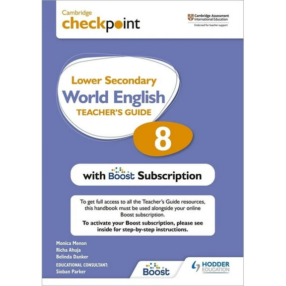 Cambridge Checkpoint Lower Secondary World English Teacher's Guide 8 with Boost Subscription Booklet: Hodder Education G, (Paperback)