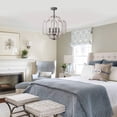 thumbnail image 3 of 4-Light Dimmable Geometric Wood Bead Chandelier for Dining Room & Foyer, 3 of 11
