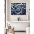 thumbnail image 6 of Navy Blue Abstract Wall Art for Living Room, Canvas Picture Wall Decor for Bathroom Bedroom, White Moire Abstract Painting Artwork for Office Kitchen Hallway Dining Room Home Decorations 24"x32", 6 of 8