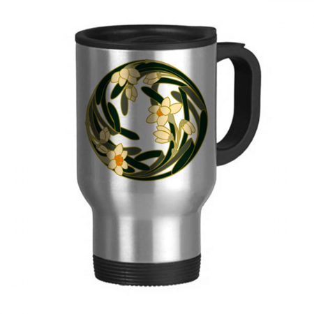 

China Flower Bud Art Round Pattern Travel Mug Flip Lid Stainless Steel Cup Car Tumbler Thermos