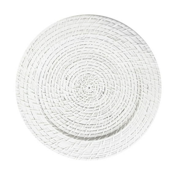 WHITE RATTAN CHARGER SET OF 4