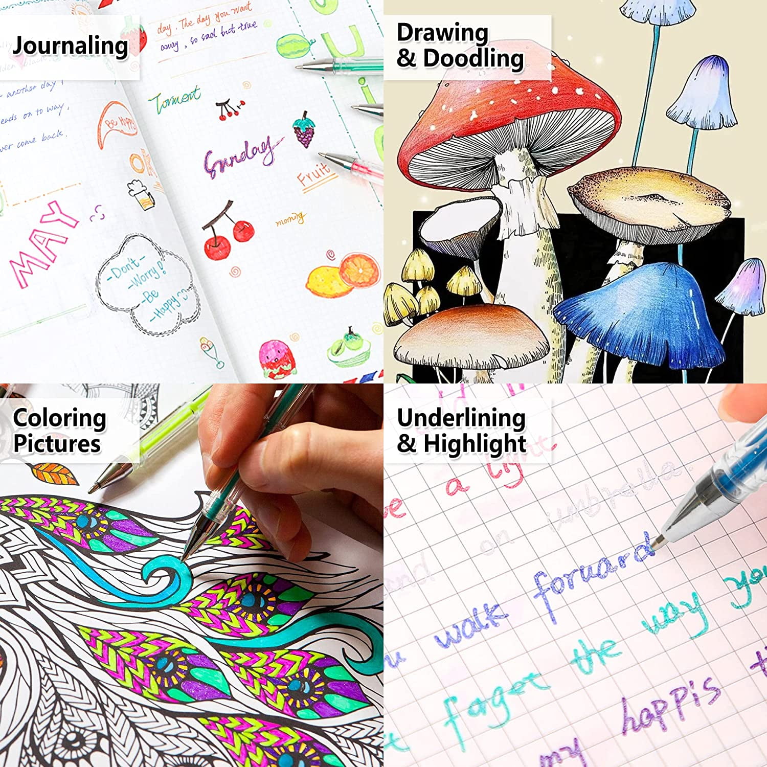 6 Gel Pens Gel Pastel Colors Pen Set Adults Kids Coloring Book Drawing  School, 1 - Fry's Food Stores