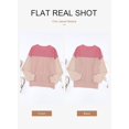thumbnail image 2 of Womens Fashion 2023 Color Block Long Sleeve Crewneck Knitted Pullover Shirts Tops, 2 of 5