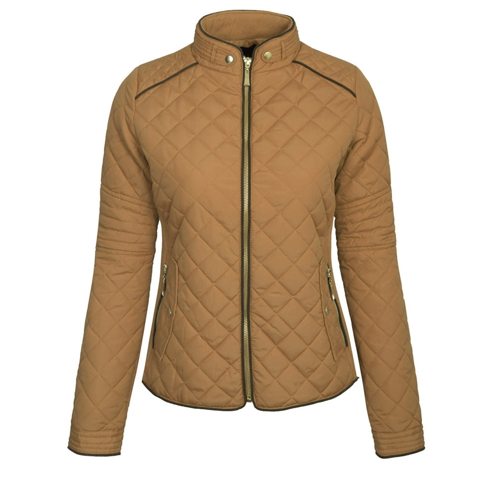 KOGMO KOGMO Womens Quilted Jacket Fully Lined Lightweight Zip Up