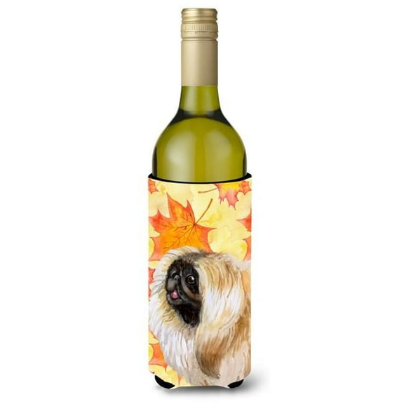 Pekingese Fall Wine Bottle Beverge Insulator Hugger