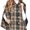 pink, variant on Women Plaid Cape Coat Stand Collar Double‑Breasted Sleeveless Poncho Jacket