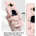 thumbnail image 3 of Compatible with Realme 11 Pro Plus Case for Women Men, Ultra Soft Realme 11 Pro Plus Phone Case with Stand Silicone TPU Plating Cute Astronaut Pattern Cases Cover (Pink), 3 of 12