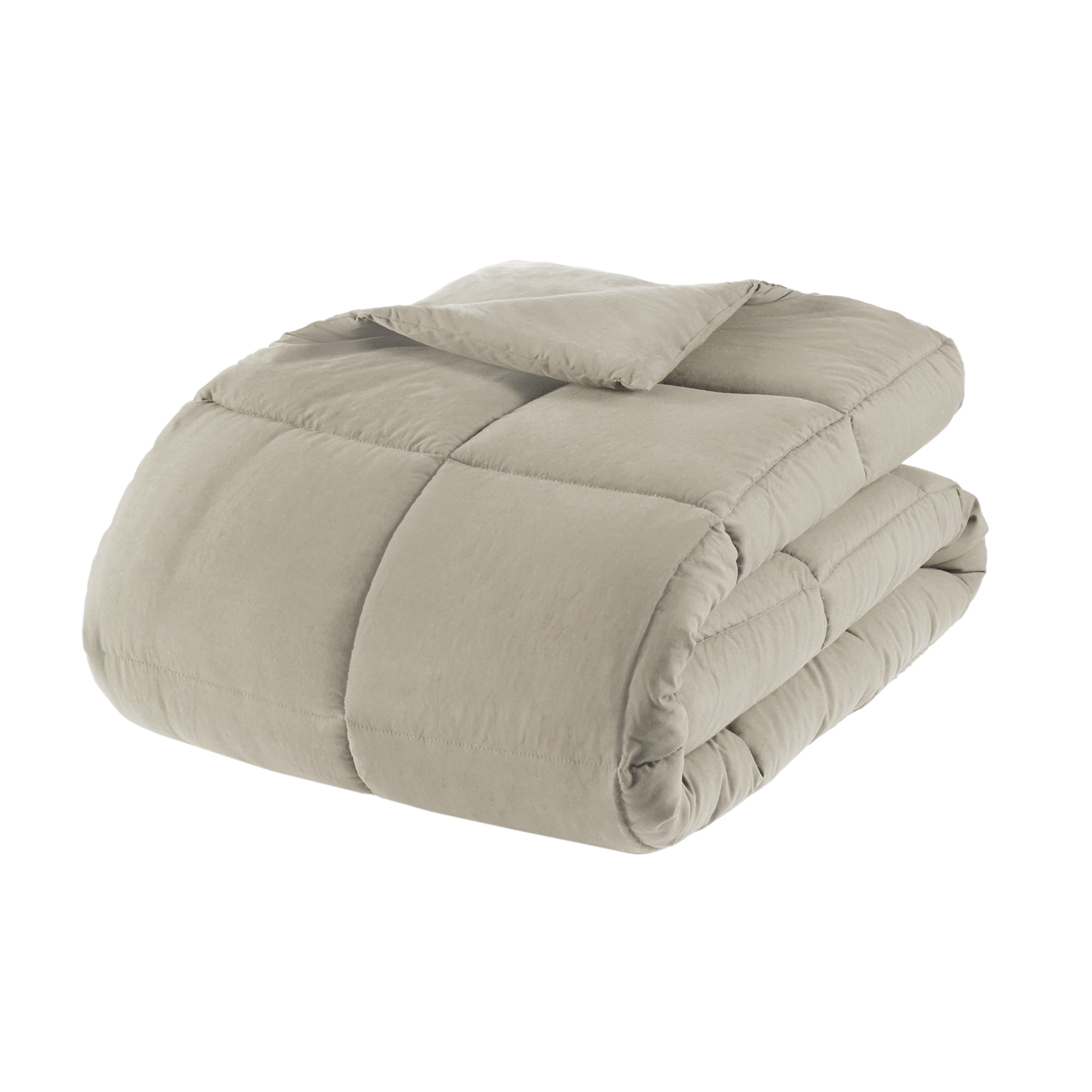 Mainstays All in One Down Alt Reversible Comforter and Sheet set- 5 Piece, Twin, Stone