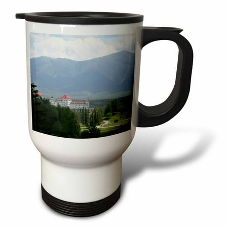 3drose, Mount Washington Hotel White Mountains New Hampshire Landmark, 14oz Stainless Steel Travel Mug