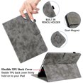 thumbnail image 2 of Allytech PU Leather Case for iPad 10th Gen 10.9" 2022, Cute Embossed Tiger Pattern Cover with Card Slots Pen Holder Anti-Slip Stand Wallet Smart Case for iPad 2022 10.9 inch(10th Gen), Gray, 2 of 7
