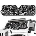 thumbnail image 2 of HUIACONG Gray Camo Sun Shade Windshield,Car Sunshade for Rubicon Sahara TJ JK JKU 2 & 4 Door-Blocks UV Rays Sun Visor Shield,Front Window Sun Shade, 2 of 6