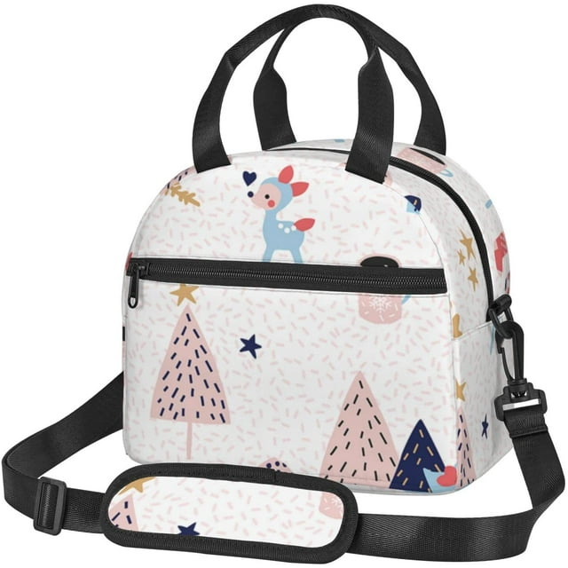 Trees And Socks Print Lunch Bag For Men And Women Reusable With Removable Shoulder Strap,Use For Office Work, Picnic Hiking,Street Shopping, Dinner, Class Study, Outdoor, Travel, Bbq Etc.