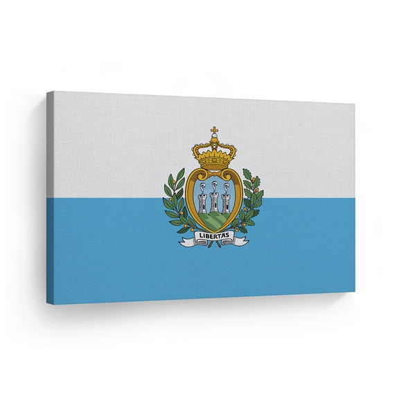 Smile Art Design San Marino Flag Canvas Wall Art Print Country Flags Office Living Room Dorm Bedroom Kitchen Man Cave Sports Club Bar Decor Modern Home Decor Ready to Hang Made in USA - 8x12