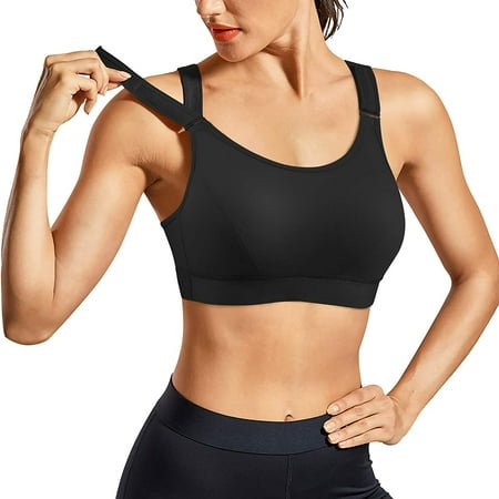 

Eleady Women Padded Sports Bra Wirefree High Impact Crop Top with Adjustable Straps Yoga Bra for Workout Gym(Black XX-Large)