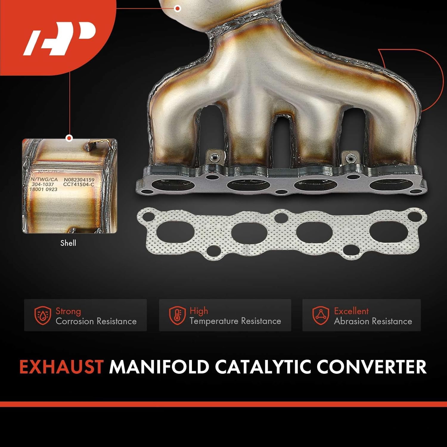 A-Premium Front Exhaust Manifold Catalytic Converter Kit Direct-Fit Compatible with Ford Fiesta 2011-2019, 1.6L, EPA Compliant