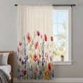 thumbnail image 4 of Pastoral Spring Floral Sheer Curtains 72 Inches Long, Rustic Summer Flower Botanical Light Filering Curtains, Breathable Simi Curtain Privacy Drapes for Living Room Bedroom Window Treatment, 4 of 9