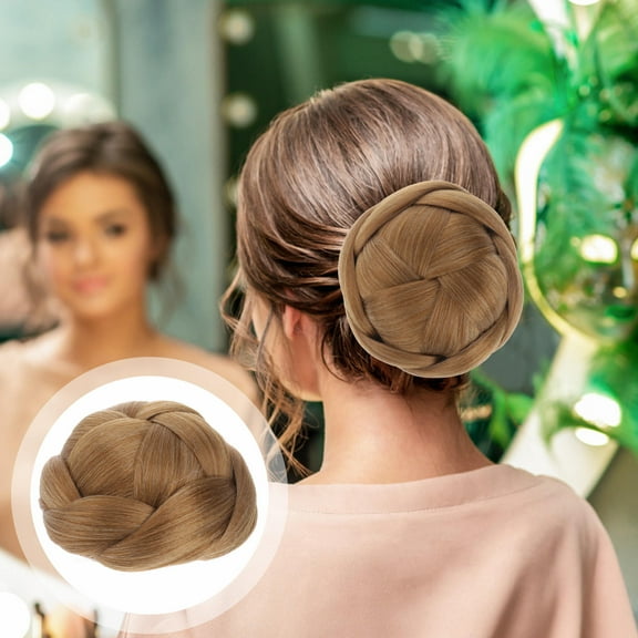 ROSENICE Braid Artificial Hair Chignon Bun Claw In Hairpiece Extension for Women Short Hair(2005#)