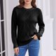 thumbnail image 5 of AUNVITO Women's Ribbed Knit Sweater Crew Neck Long Sleeve Lightweight and Warm Casual Elegant Style, 5 of 9