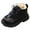 Black, variant on ASFGIMUJ Toddler Girl Dress Shoes Size 12 Months-18 Months Velvet Thickened Warm Short Boots Fashionable Outdoor Flat Princess Leather Boots Kids Sneakers
