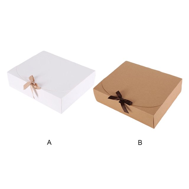 10 Pieces Paper Gift Packaging Box with Ribbon Wedding Ceremony Engagement Cookie Candy Packing Case Portable Favor Boxes Brown 11x11x5cm