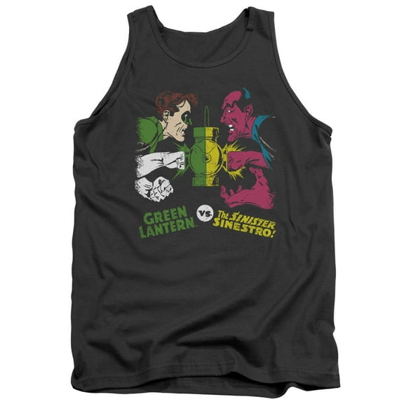 DC Comics Gl Vs Sinestro Adult Tank Top Charcoal